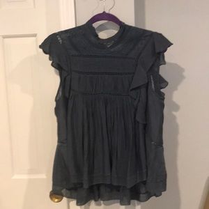 Isabel Marant Ètoile Vivia Lace Trim Top